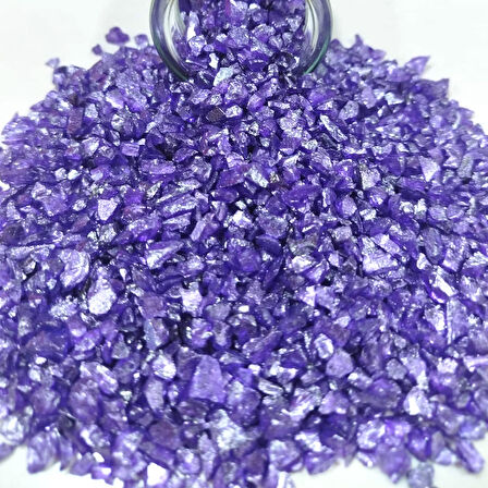 Dekoratif Gerçek Cam Kırığı (4-8 MM Arlığında  50 GR) Mor
