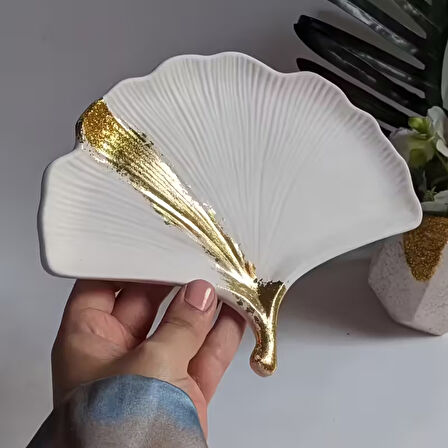 Silikon Ginkgo Yaprağı Tepsi Kalıbı - Epoksi, Beton ve Alçı için Dekoratif Kalıp