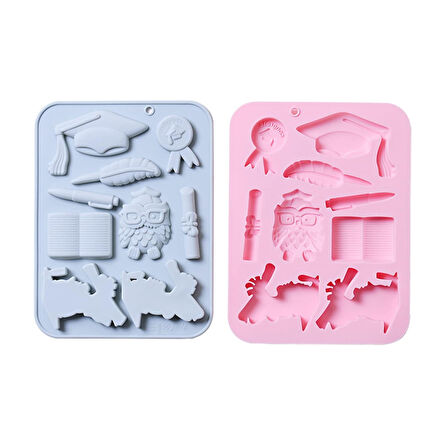 Silikon Mezuniyet Temalı Çikolata Ve Jelibon Kalıbı 9 Lu