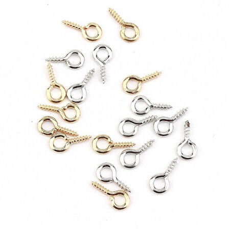 Metal Takı Ve Obje Halkası Vidalı  1 CM  (1000 Adet)  Gümüş