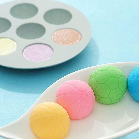 Silikon Spor Temalı Basketbol ve Futbol Topu Çikolata Ve Jelibon Kalıbı 7 Li