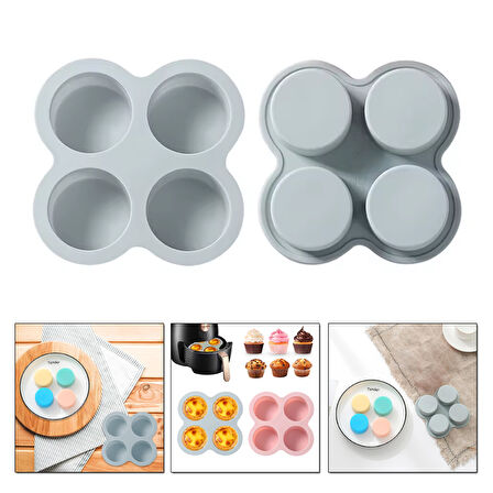 Silikon Derin Yuvarlak Çikolata Ve Kek Pişirme Kalıbı 4 Lü
