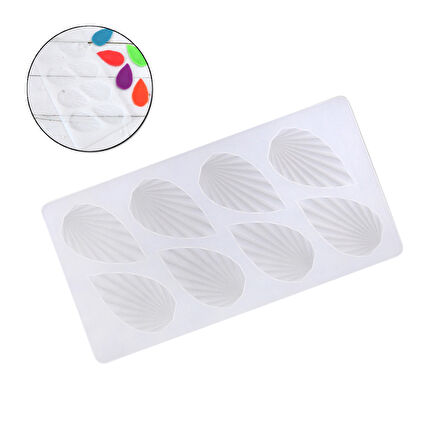 Silikon Fırfırlı Yaprak Şeklinde Çikolata ve Şeker Kalıbı 8 Li