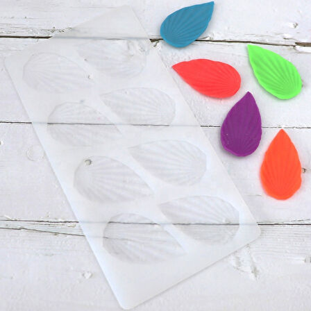 Silikon Fırfırlı Yaprak Şeklinde Çikolata ve Şeker Kalıbı 8 Li