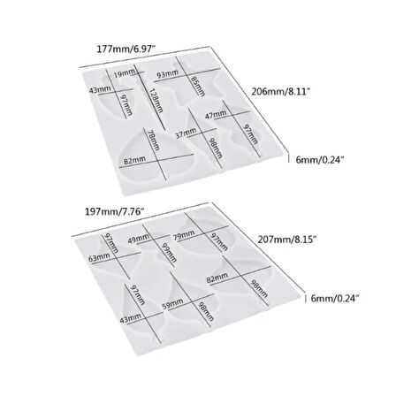 Epoksi Noel Dekorasyon Süsleri Silikon Kalıbı 12 Li (2 Parça)