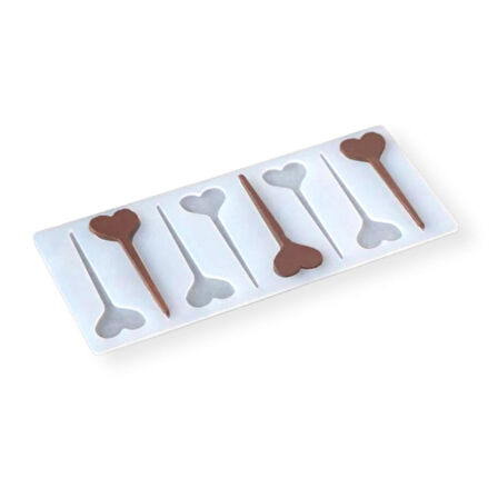 Silikon Kalp Şeklinde Kek Pasta Süsleme Çubuğu Kalıbı 8 Li