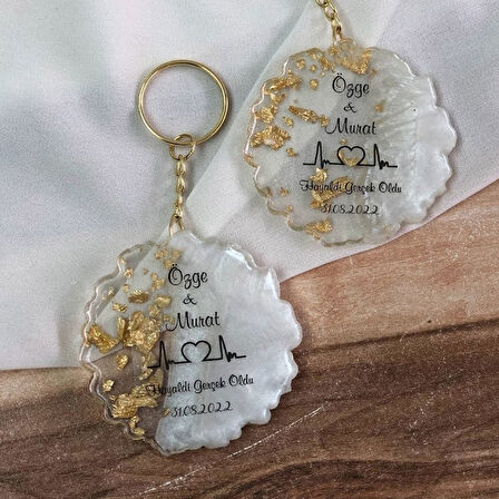 Epoksi Silikon Kalıp Tırtıklı Geode Anahtarlık Kalıbı 4.8 CM 50 Li