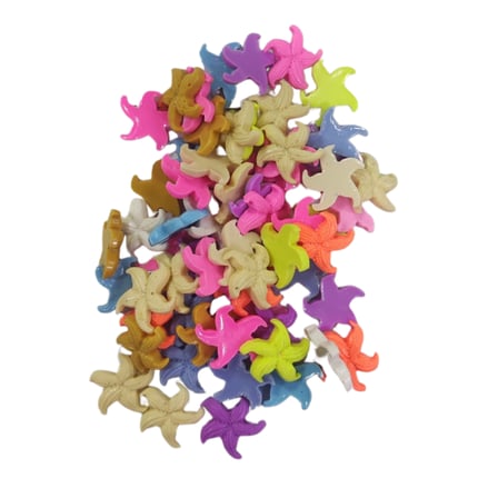 Polyester Deniz Yıldızı Tombul Kıvrımlı Model 2.5 CM- 3 CM (100 Adet)  Karışık Renk