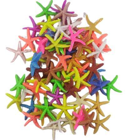 Polyester Deniz Yıldızı Benekli Kıvrımlı Model 2.5 CM- 3 CM (100 Adet)  Karışık Renk