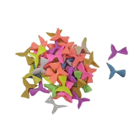 Polyester Dekoratif Mini Sevimli Deniz Kızı Balık Kuyruğu  Objesi 2.5 CM (100 Adet)  Karışık Renk