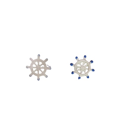 Polyester Dekoratif Mini Gemi Dümeni 3.5 CM - 4 CM (100 Adet)  Beyaz