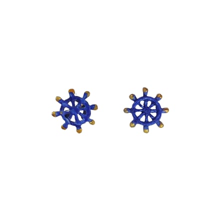 Polyester Dekoratif Mini Gemi Dümeni 3.5 CM - 4 CM (100 Adet)  Lacivert