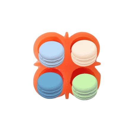 Silikon 3D Kalıp Macaron Kalıbı Sabun,Mum,Taş Tozu ve Beton Kalıbı  4.5 CM 4 lü