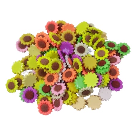 Polyester Dekoratif Mini Papatya Çiçeği Model 2.5 CM -3 CM (100 Adet)  Karışık Renk