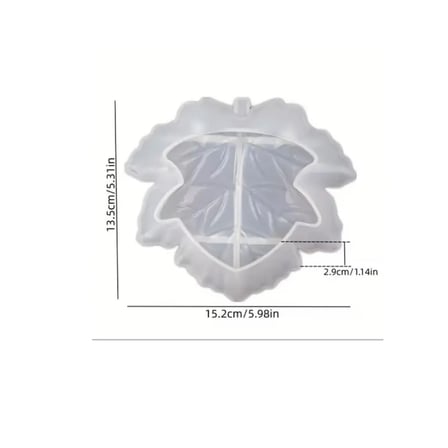 Epoksi Silikon Kalıp  3D Ağaç Yaprağı Modeli Tabak Kalıbı 13.5x15.2 CM