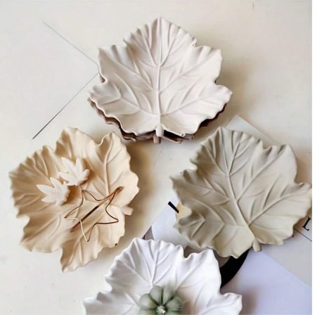 Epoksi Silikon Kalıp  3D Ağaç Yaprağı Modeli Tabak Kalıbı 13.5x15.2 CM
