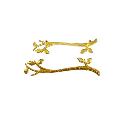 Defne Zamak Epoksi Tepsi Kulpu Ağaç Desenli Model Dekoratif Kulp (2 Adet)  Gold