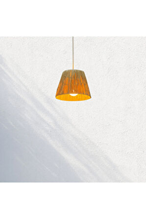 Lipsi Bohem Modern Hasır Rafya Avize 15 cm