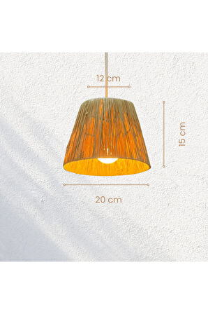 Lipsi Bohem Modern Hasır Rafya Avize 15 cm