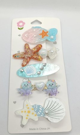 Little Ocean Deniz Temalı 5'li Pens Toka Seti - Ocean Friends