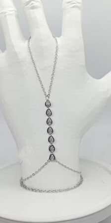 Silver Renk Damla Taşlı Şahmeran