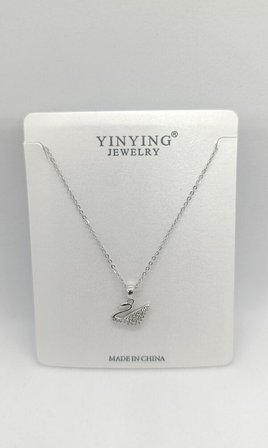 Odette Silver Renk Taşlı Kuğu Çıtır Kolye (40+5 cm)