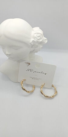 Gold Renk Sarmal Halka Küpe