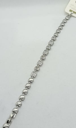 Elara Baget Taş Detaylı Silver Bileklik (17+1 cm)