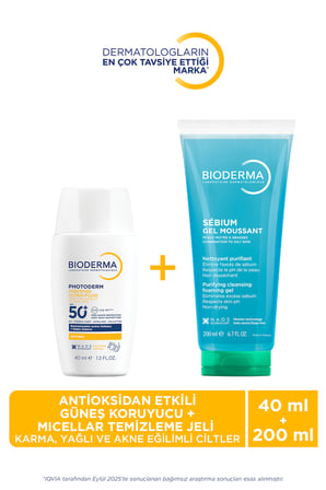 Photoderm XDefense Antioksidan Etkili Güneş Koruyucu & Sébium Akne Eğilimli Ciltler Temizleme Jeli