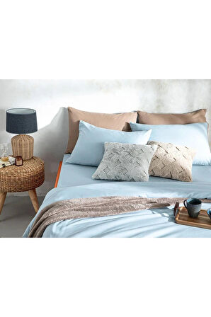 English Home Novella Premium Soft Cotton Çift Kişilik Nevresim Takımı200x220 Cm Mavi
