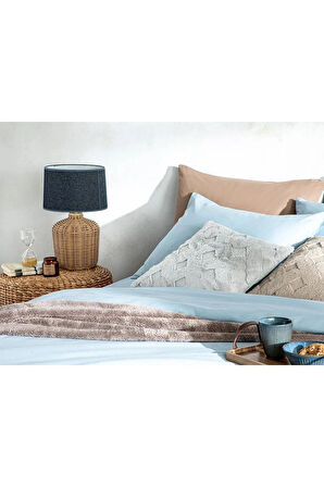 English Home Novella Premium Soft Cotton Çift Kişilik Nevresim Takımı200x220 Cm Mavi