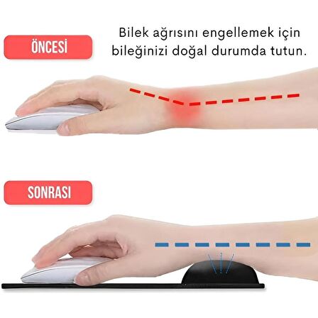 Bilek Destekli Mousepad Siyah Oval