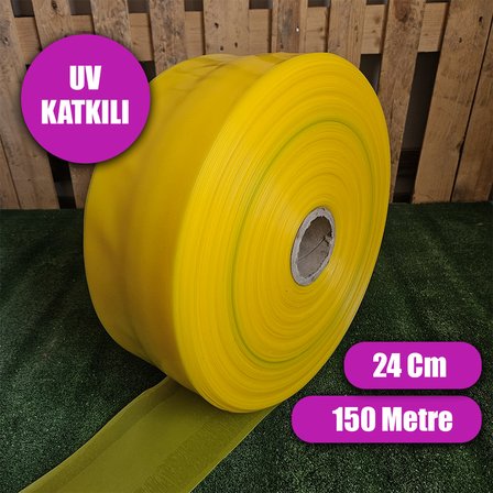 NAYLON SULAMA HORTUMU 24 CM 150 METRE UV KATKILI SALMA SULAMA HORTUMU 800 MİCRON YASSI SU HORTUMU