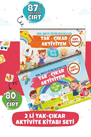 Bunbaza Tak-çıkar Cırtlı 2 Li Set Aktivite Kitabım 15-24 Ay 80 Adet Cırt Ve 2-4 Yaş 87 Adet Cırt