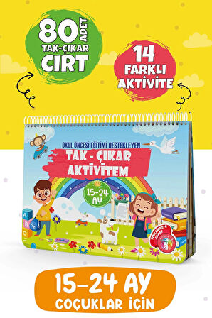 Bunbaza Tak-çıkar Cırtlı 2 Li Set Aktivite Kitabım 15-24 Ay 80 Adet Cırt Ve 2-4 Yaş 87 Adet Cırt
