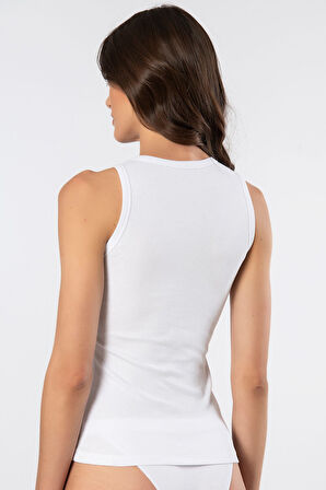 Türen Kadın Kalın Askılı Ribana Atlet 3407/Beyaz