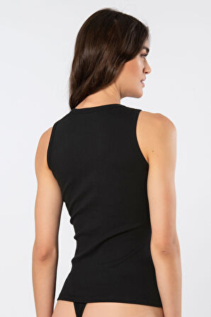 Türen Kadın Kalın Askılı Ribana Atlet 3407/Siyah