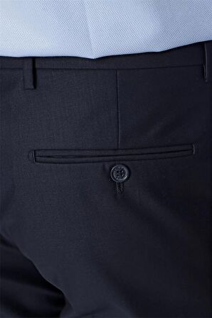 Gabardin Yan Cepli Slim Fit Dar Kesim Basic Pantolon 1003220013 Lacivert
