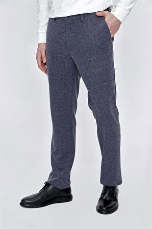 Örme Slim Fit Dar Kesim Klasik Pantolon 1003220163 Koyu Lacivert