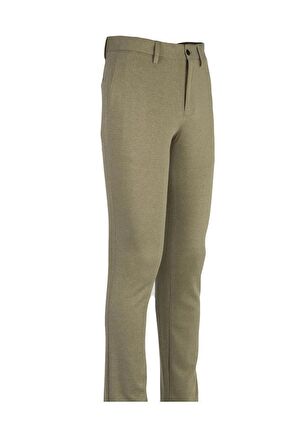 Örme Slim Fit Dar Kesim Klasik Pantolon 1003220163 Açık Bej