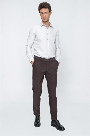 Kadife Comfort Fit Rahat Kesim Klasik Pantolon 1003225151 Koyu Antrasit