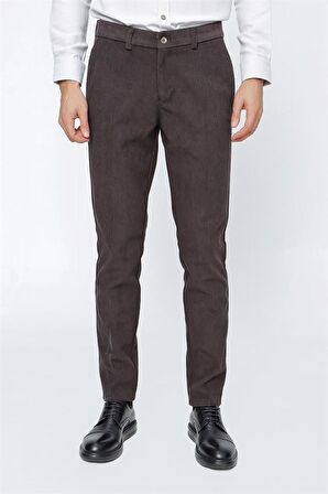 Kadife Comfort Fit Rahat Kesim Klasik Pantolon 1003225151 Koyu Antrasit