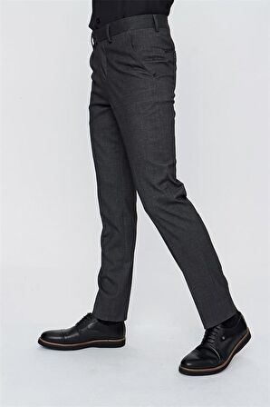 Armürlü Comfort Fit Rahat Kesim Klasik Pantolon 1003225154 Koyu Antrasit
