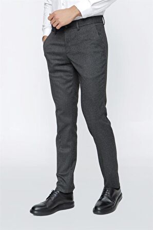 Likralı Slim Fit Dar Kesim Klasik Pantolon 1003225168 Siyah