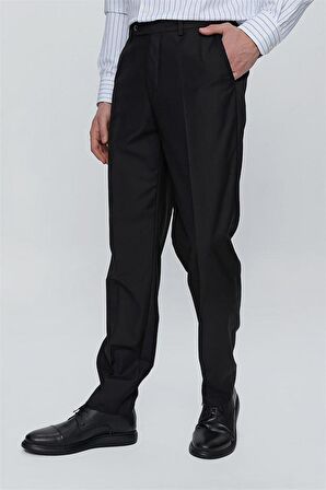 Gabardin Yan Cepli Comfort Fit Rahat Kesim Basic Pantolon 1003230005 Siyah