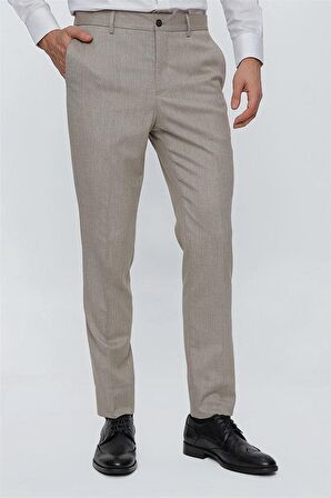 Yan Cep Slim Fit Dar Kesim Klasik Pantolon 1003230151 Bej