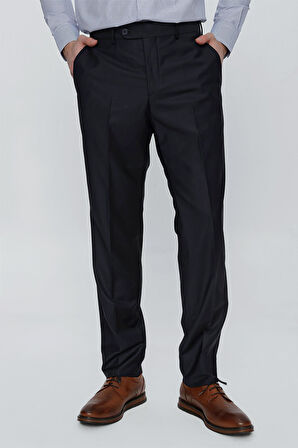 Lacivert Gabardin Yan Cep Slim Fit Dar Kesim Basic Pantolon 1003235013