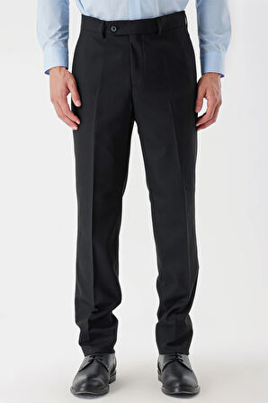 Siyah Yan Cepli Slim Fit Dar Kesim Klasik Pantolon 1003235122