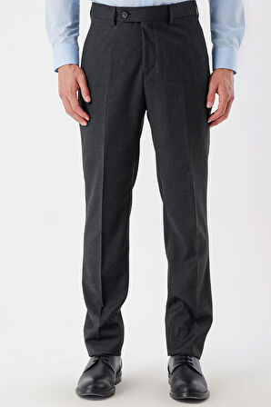 Koyu Antrasit Yan Cepli Slim Fit Dar Kesim Klasik Pantolon 1003235122