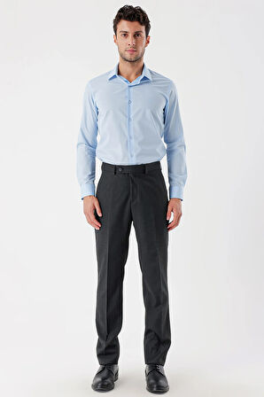 Koyu Antrasit Yan Cepli Slim Fit Dar Kesim Klasik Pantolon 1003235122